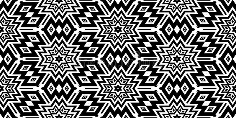 Seamless Black and White Geometric Pattern stock illustration