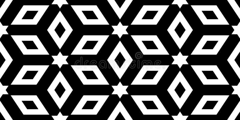 Seamless Black and White Geometric Pattern vector illustration