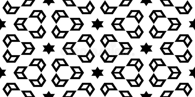 Seamless Black and White Geometric Pattern royalty free illustration