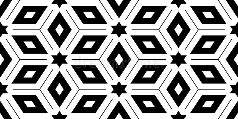 Seamless Black and White Geometric Pattern royalty free illustration