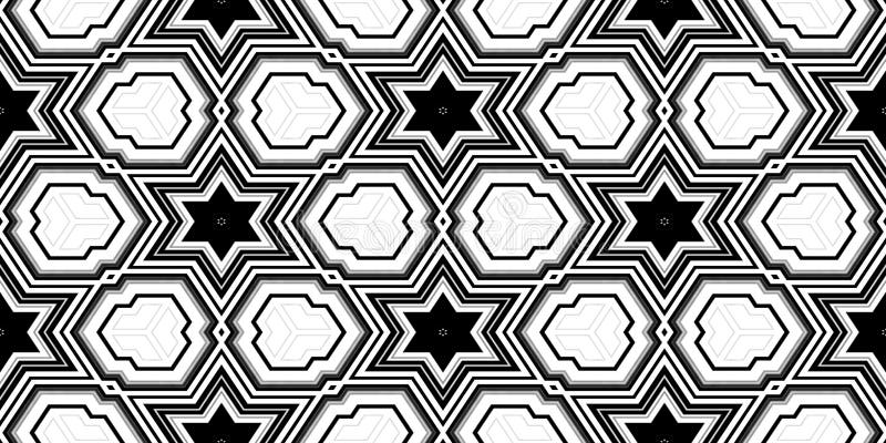 Seamless Black and White Geometric Pattern vector illustration