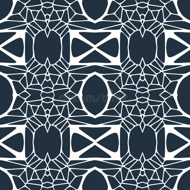 Seamless Black and White Geometric Pattern Stock Vector Illustration