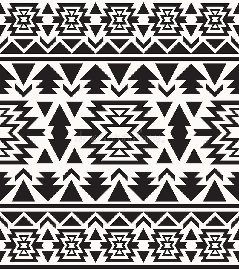 Seamless black and white navajo pattern