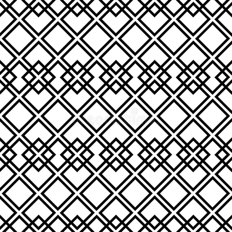 Seamless black-and-white pattern with square