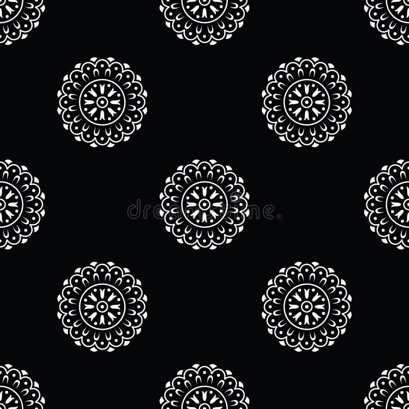 Seamless Black and White Wallpaper Based on Asian Elements Stock Vector -  Illustration of doodle, fabric: 159256146