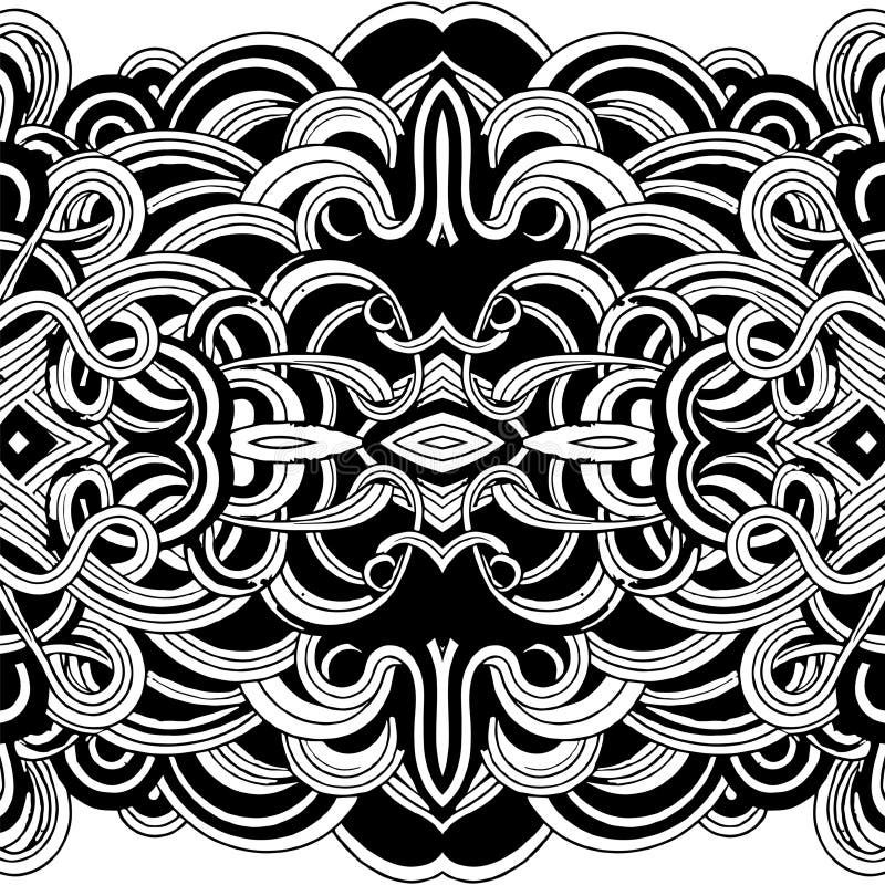Seamless Black White Waves Background vector illustration