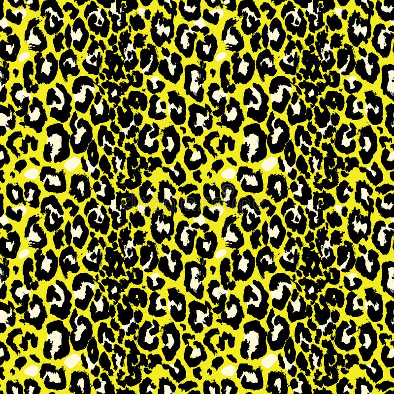 Yellow Leopard Print. Seamless Animal Fur Texture Stock Vector ...