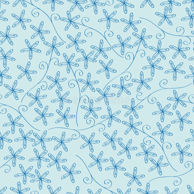 Seamless blue flower pattern background