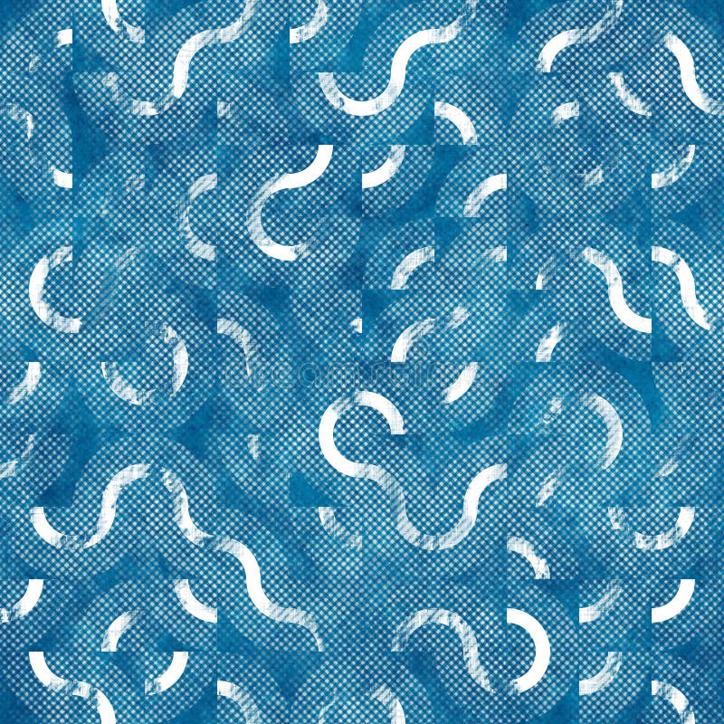 Seamless blue ink pen crosshatch blueprint pattern stock photo