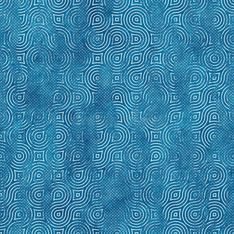 Seamless blue ink pen crosshatch blueprint pattern vector illustration