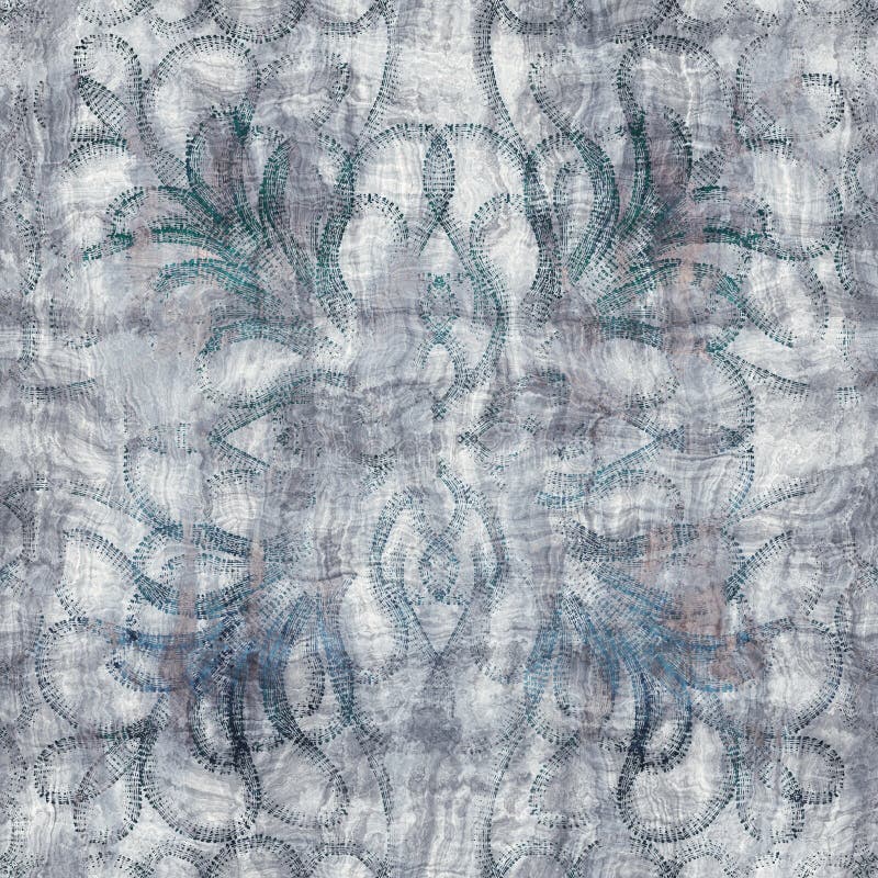 Seamless blue texture grungy repeat pattern swatch vector illustration