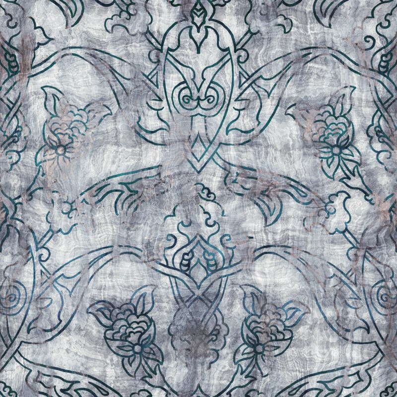 Seamless blue texture grungy repeat pattern swatch stock illustration