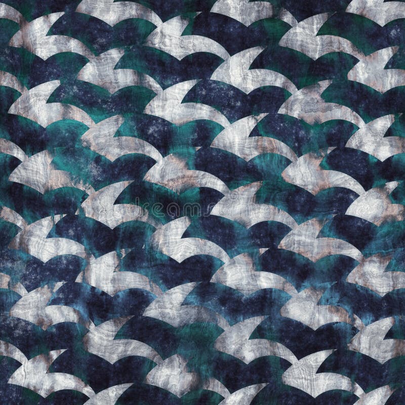 Seamless blue texture grungy repeat pattern swatch stock illustration