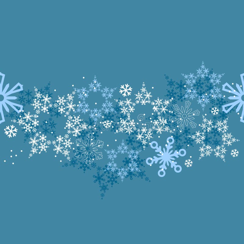 Seamless border with snowflakes