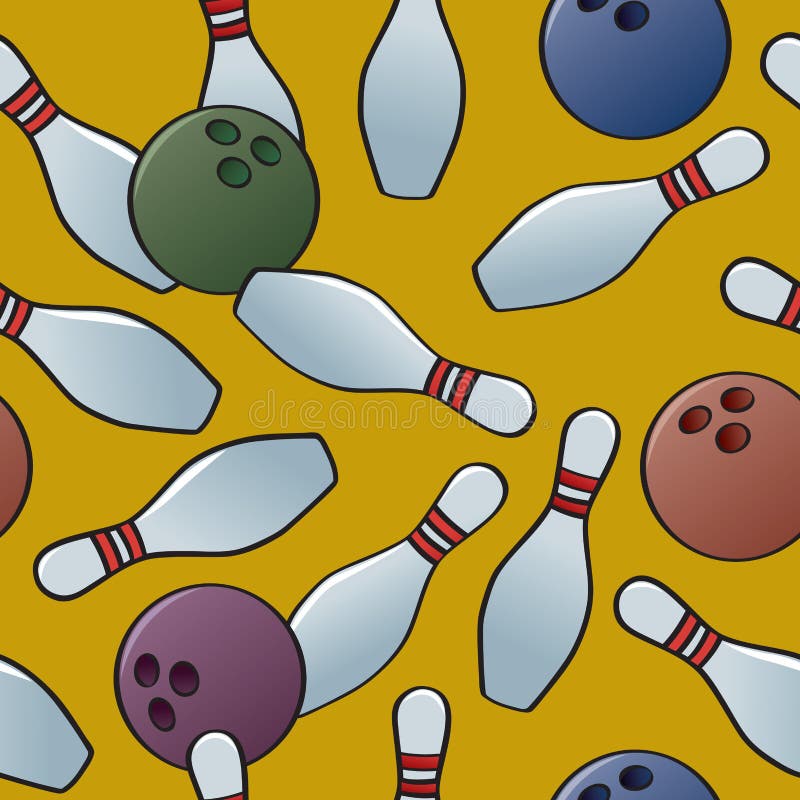 Seamless Bowling Ball and Pins Stock Illustration Illustration of sports, lane 25232584
