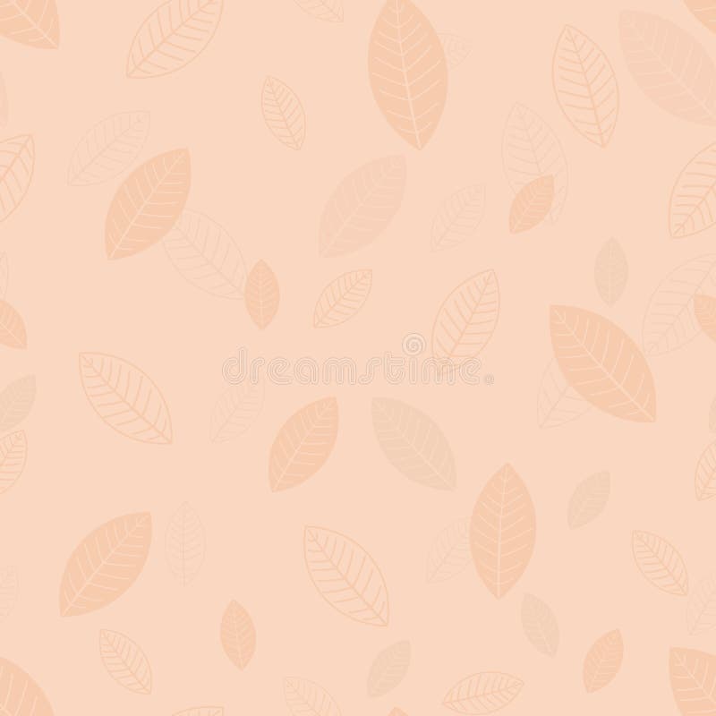 Seamless Bright Background with Beige Leaves Pattern Illustration in