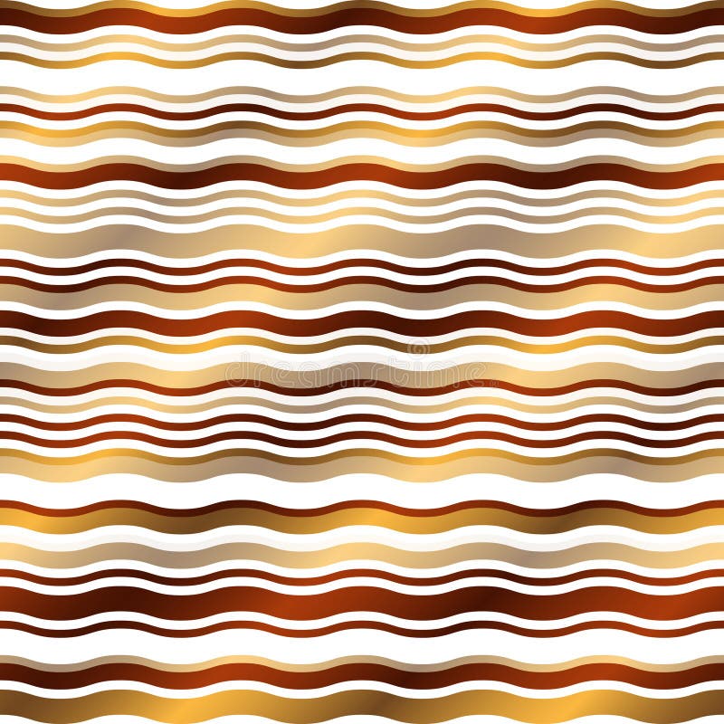Seamless bright striped pattern with golden and brown waves stock images
