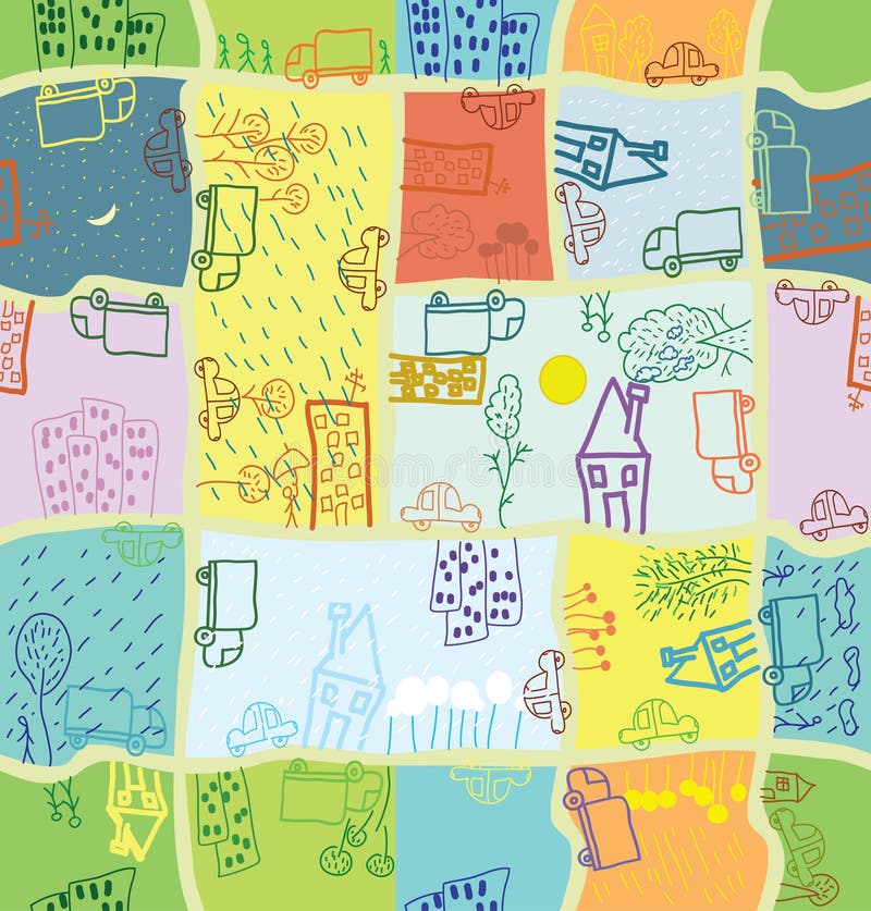 Seamless cartoon citizen pattern