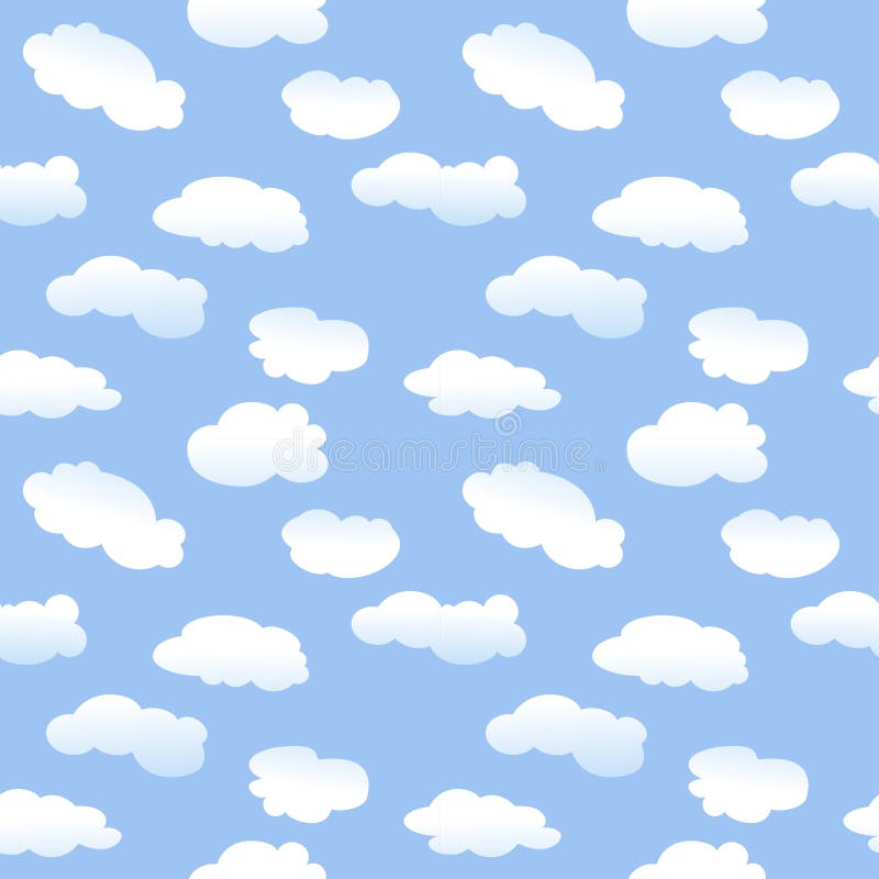 Seamless Cartoon Clouds stock illustration. Illustration of clouds ...