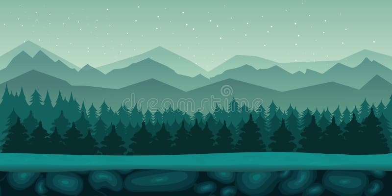 Seamless Spring Forest Landscape, Never Ending Vector Nature Background  with Separated Layers for Game Design Stock Illustration - Illustration of  game, cute: 78666557