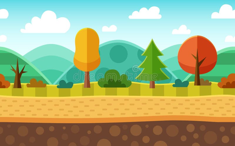 Seamless Cartoon Nature Landscape. Layered Ground, Grass, Trees Stock Vector - Illustration of earth, spruce: 56848530 Seamless Cartoon Nature Landscape. Layered Ground, Grass, Trees Stock Vector - Illustration of earth, spruce: 56848530