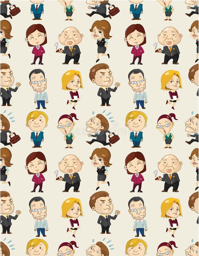 Seamless cartoon office worker pattern