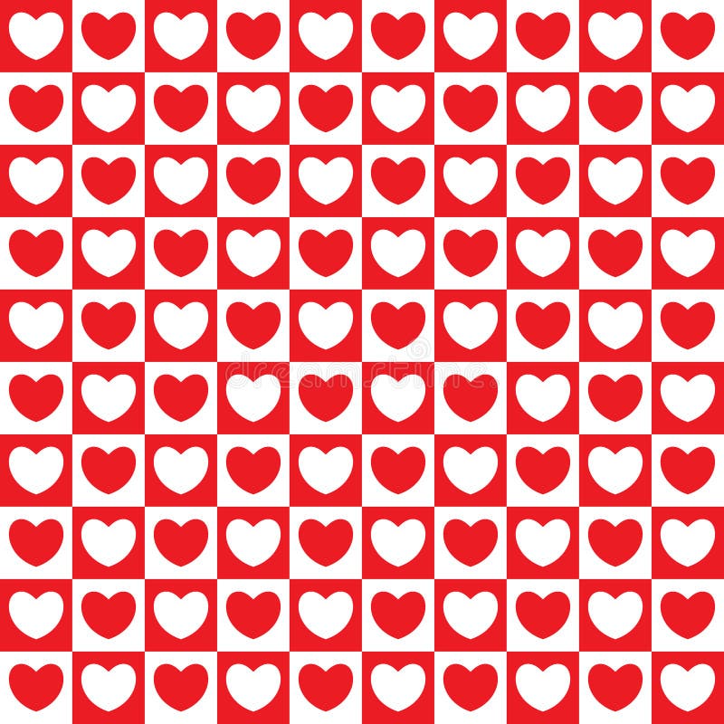 Download Red Heart Of Striped On A Checkered Background. Vector ...