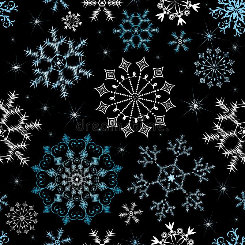 Seamless christmas black pattern (vector)