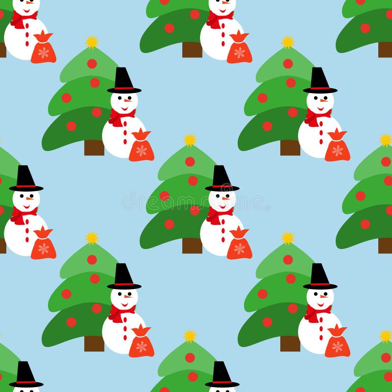 Christmas Pattern Snowflake Winter Holiday Vector Illustration Fir Tree ...