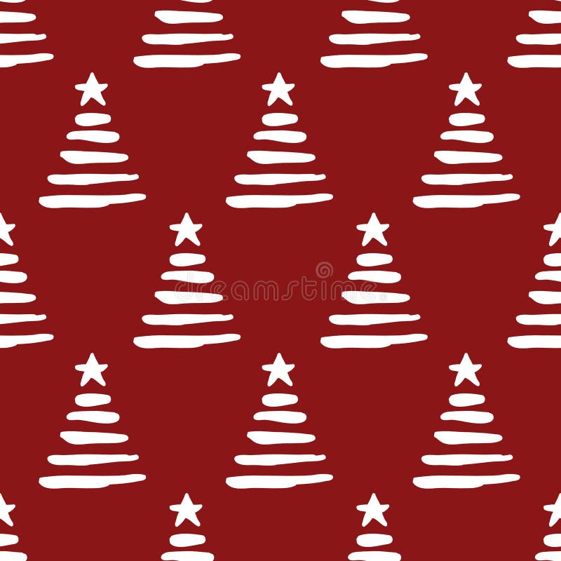 Seamless Christmas Tree Pattern Stock Illustration Illustration of endless, paper 63493998