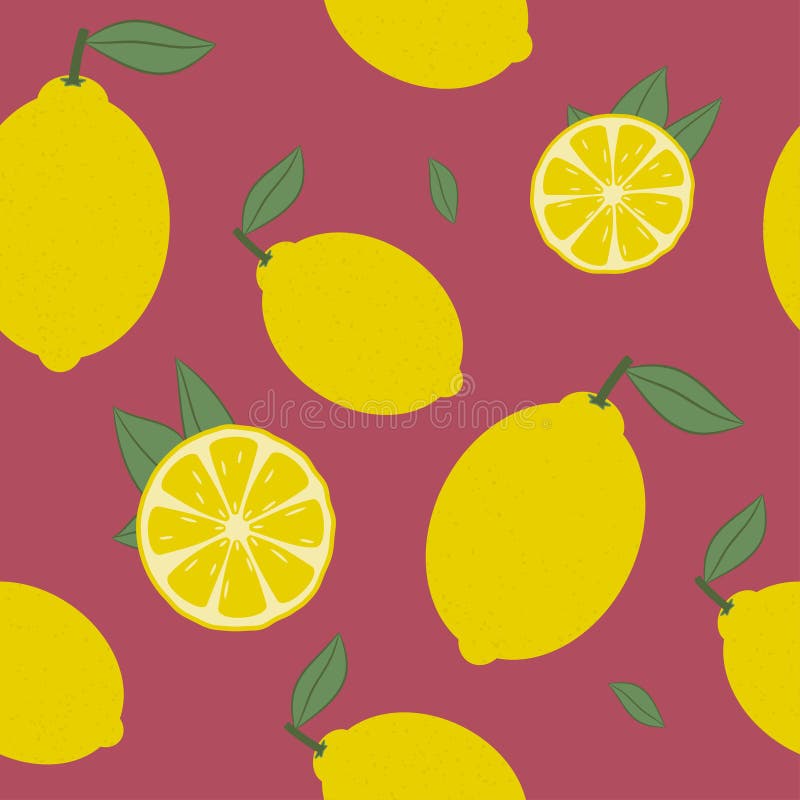 Seamless citronmodell Ny citrusfrukt med bladbakgrund vektor royaltyfri illustrationer