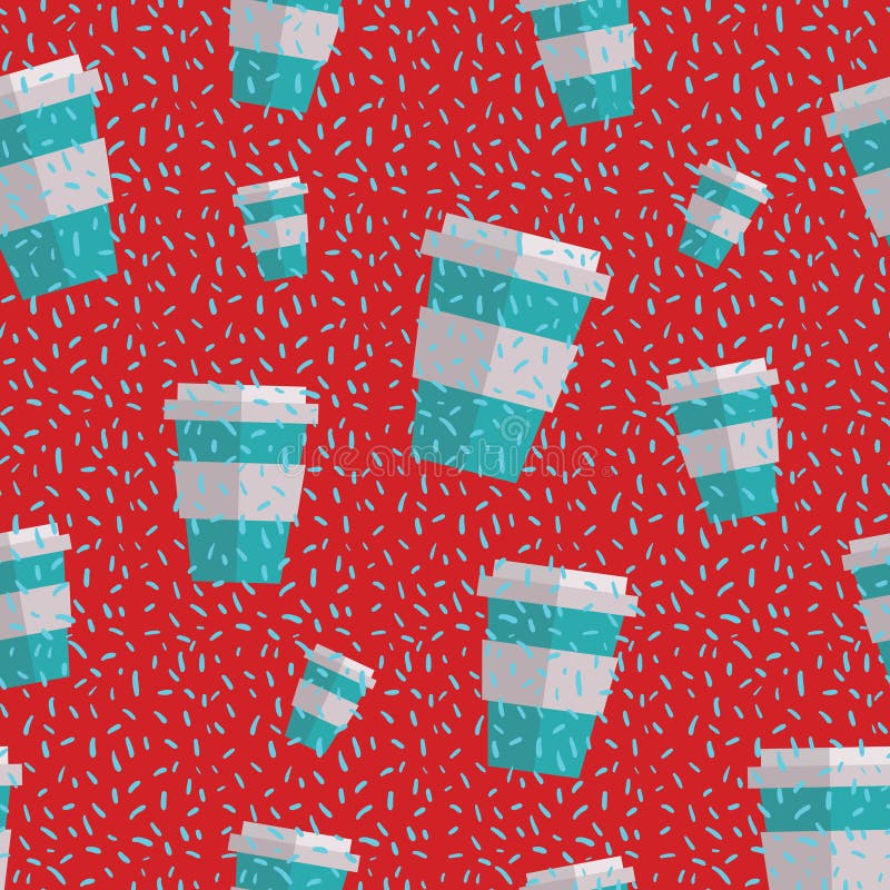 Seamless Coffee Cup Pattern Stock Vector Illustration of texture