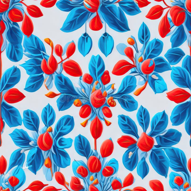 Seamless colorfu lflowers pattern, repeating pattern, generative by ai royalty free illustration