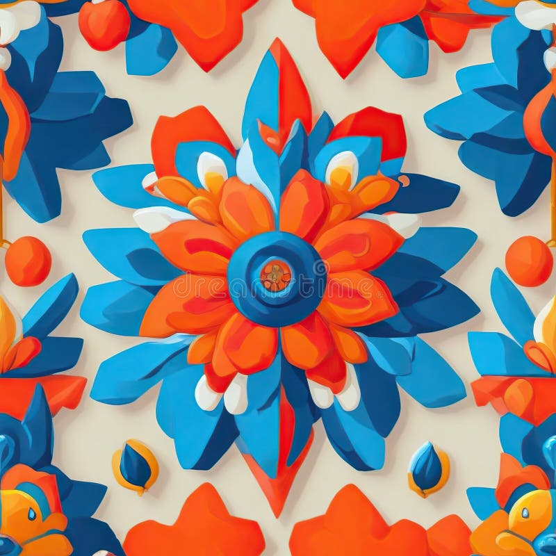 Seamless colorfu lflowers pattern, repeating pattern, generative by ai stock illustration