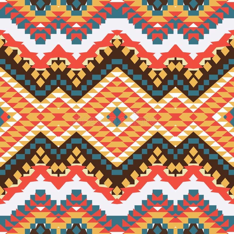 Seamless Colorful Aztec Pattern Stock Vector - Illustration of artwork ...