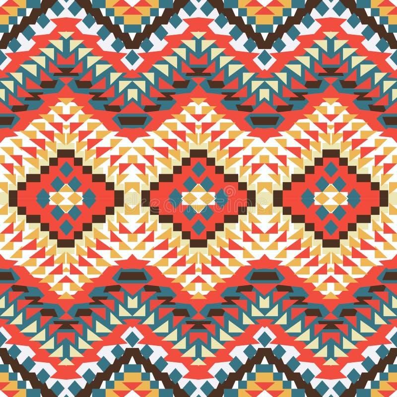 Seamless Colorful Aztec Pattern Stock Vector - Illustration of indian ...