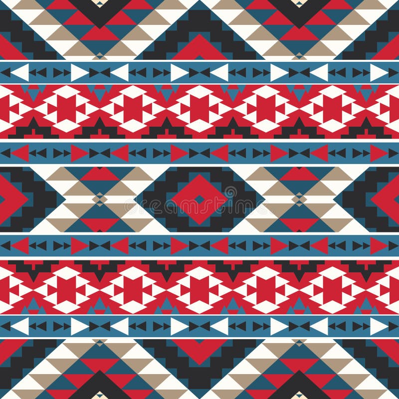 Seamless colorful aztec pattern