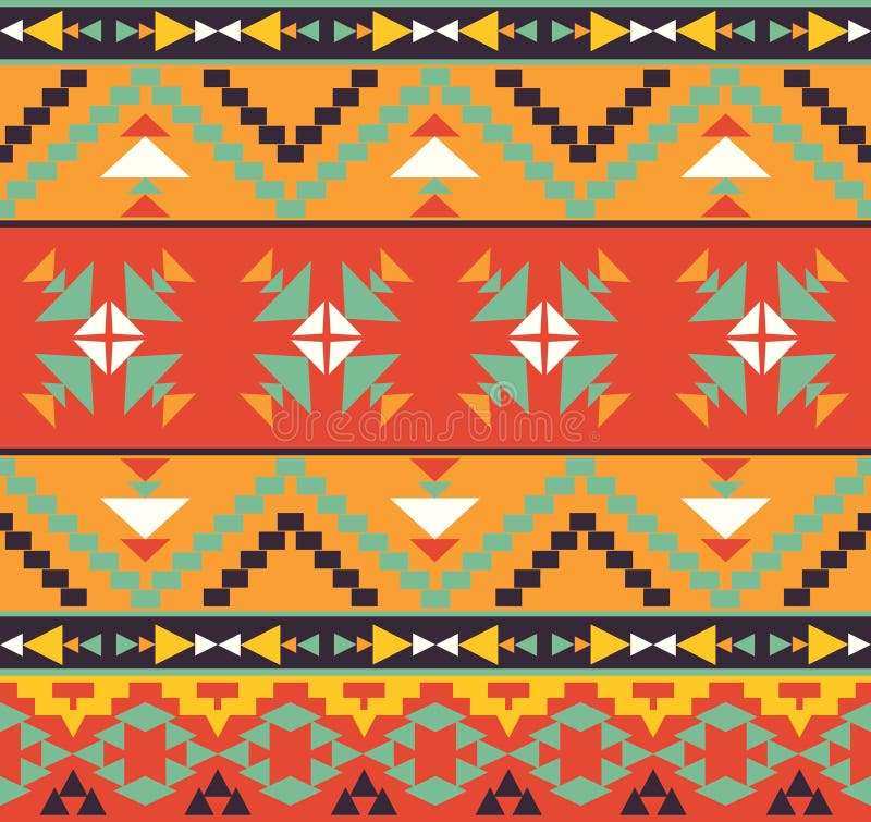 Aztec Tribal Seamless Grunge White Pattern on Blue Background Stock ...