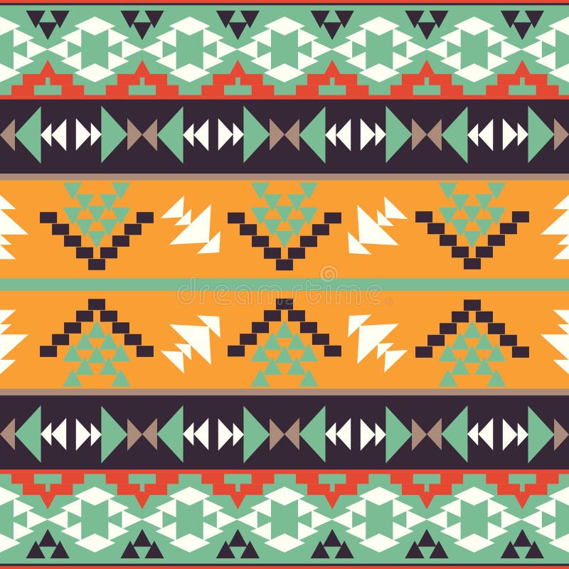 Seamless Colorful Aztec Pattern Stock Vector - Illustration of fabric ...