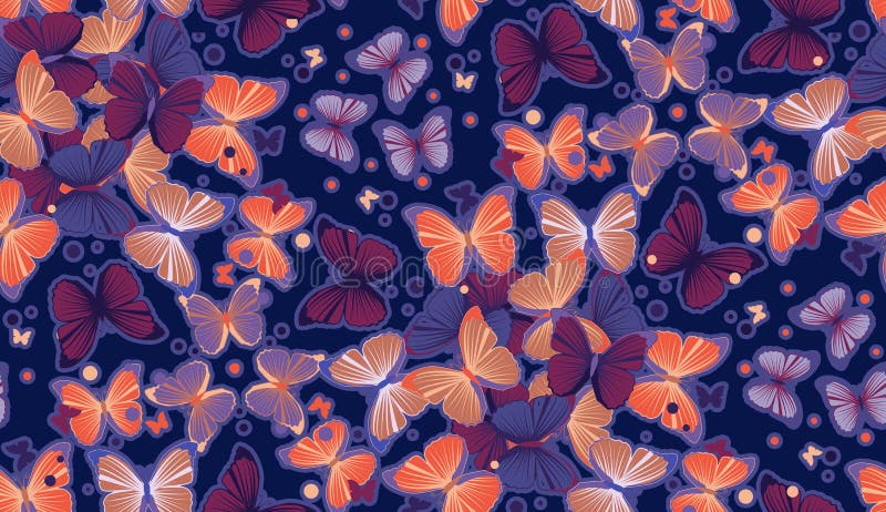 Seamless colorful butterfly pattern illustration