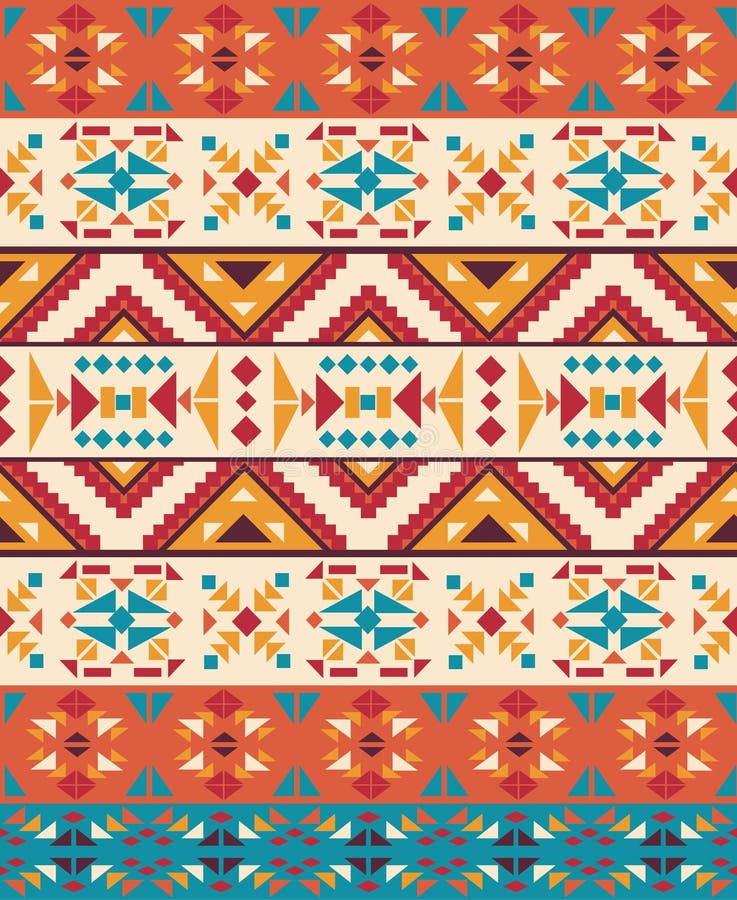 Seamless Colorful Navajo Pattern Stock Vector - Illustration of motifs ...