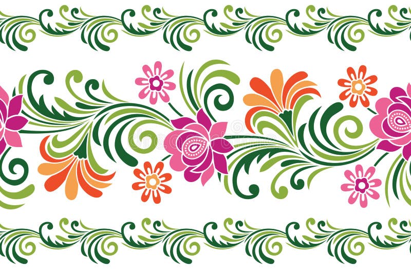 Seamless colorful fancy floral border vector illustration Seamless colorful fancy floral border vector illustration