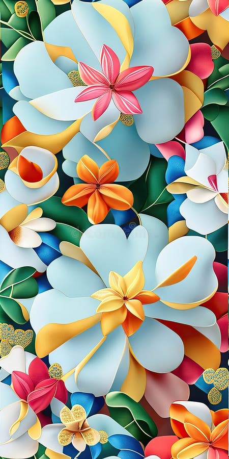 Seamless colorfu lflowers pattern, repeating pattern, generative by ai vector illustration