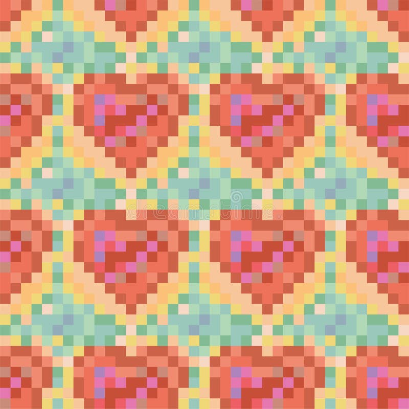 Seamless colorful heart pattern