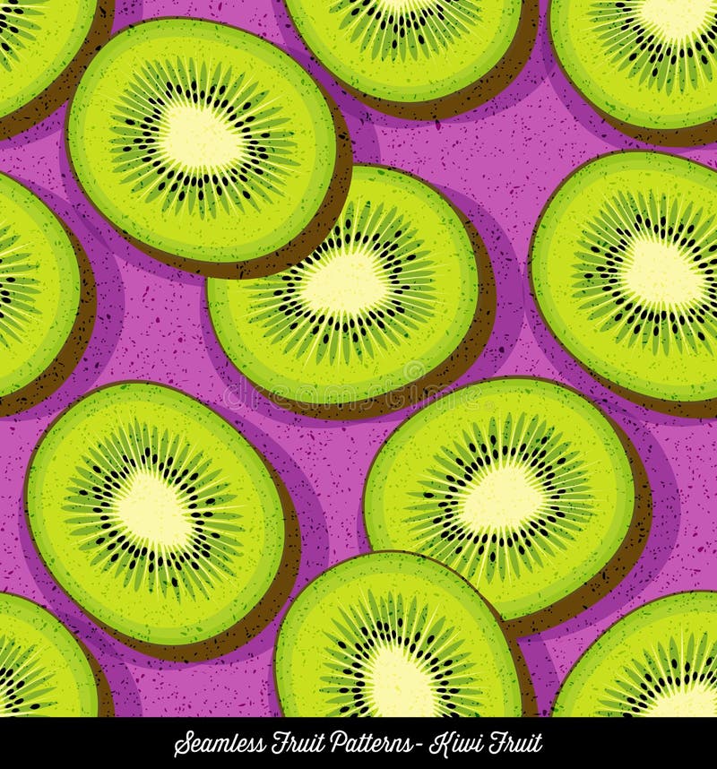 Seamless colorful pattern of sliced kiwi fruit