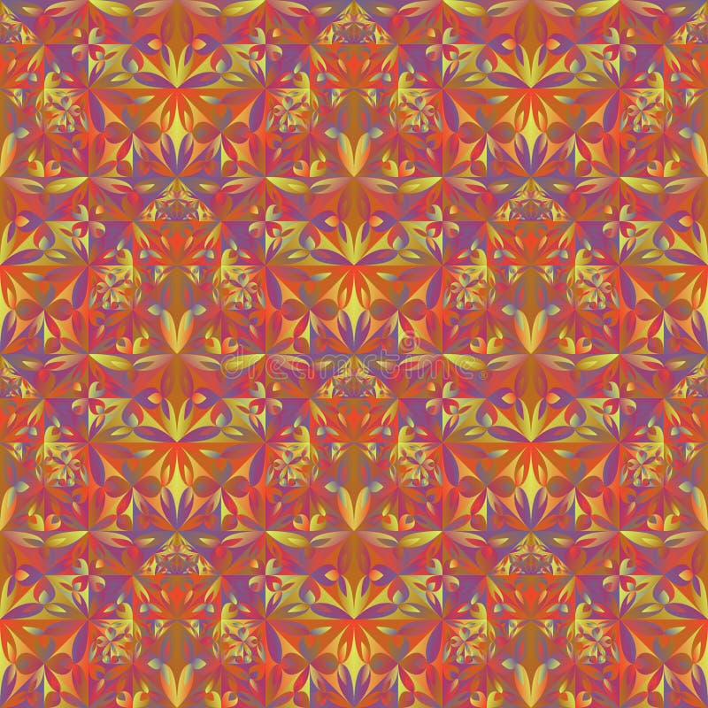 Seamless colorful polygonal floral mosaic pattern background design vector illustration