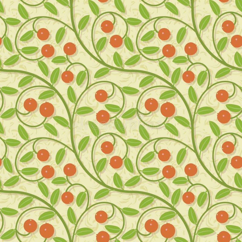 Seamless cranberries stylized background pattern