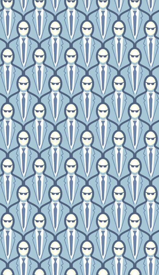 Seamless Crowd Wallpaper Pattern stock illustration