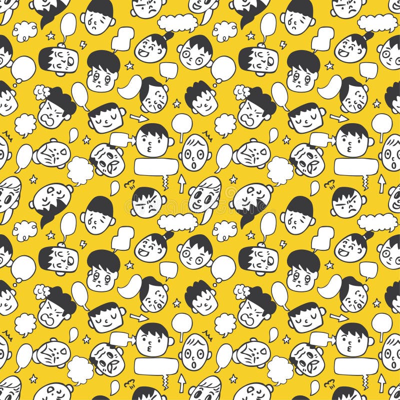 Seamless cute face pattern