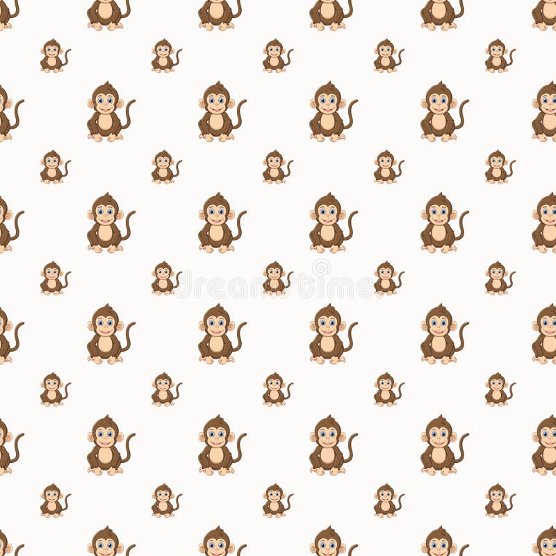 Cartoon Monkey Pattern on White Background. Stock Illustration - Illustration of graphic, flat: 192037585 Cartoon Monkey Pattern on White Background. Stock Illustration - Illustration of graphic, flat: 192037585